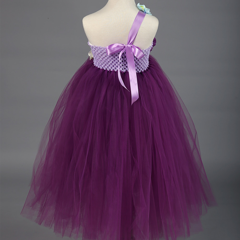 Girls Flower Fairy Tutu Dress Princess Kids Festival Birthday Party Wedding Bridesmaid Tulle Flower Girl Dresses Ball Gown 2-14Y - Image 3