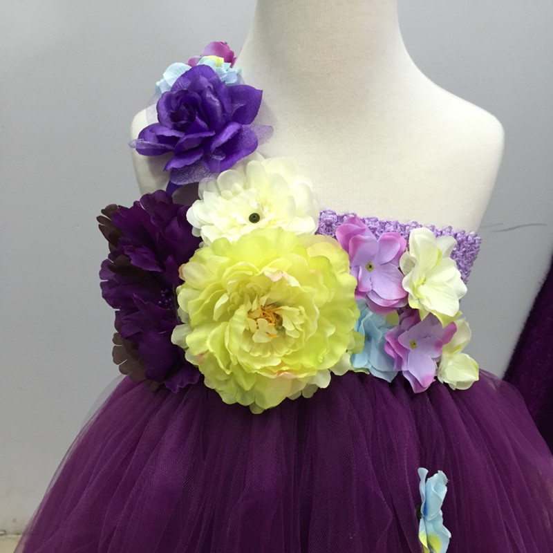 Girls Flower Fairy Tutu Dress Princess Kids Festival Birthday Party Wedding Bridesmaid Tulle Flower Girl Dresses Ball Gown 2-14Y - Image 6