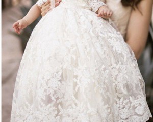 1st Birthday Princess Dress White Christening Dress Baby Girl Infant Beautiful Long Christening Gown Dress Kids Wedding Dresses