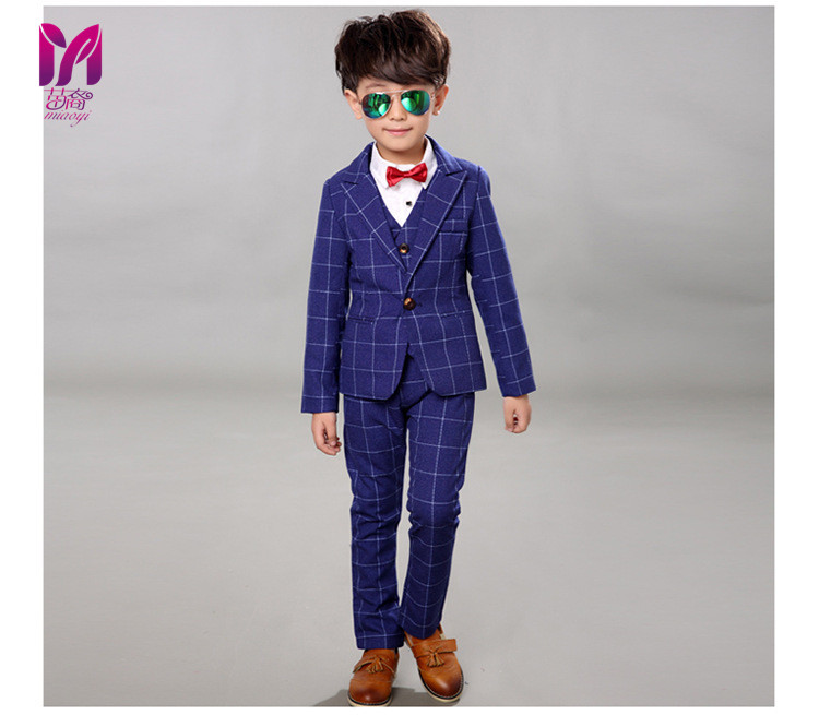 5pcs High quality 2020 new fashion baby boys kids boy suit for weddings prom formal Silvery gray dress wedding boy suits - Image 3