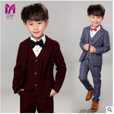 5pcs High quality 2020 new fashion baby boys kids boy suit for weddings prom formal Silvery gray dress wedding boy suits - Image 4