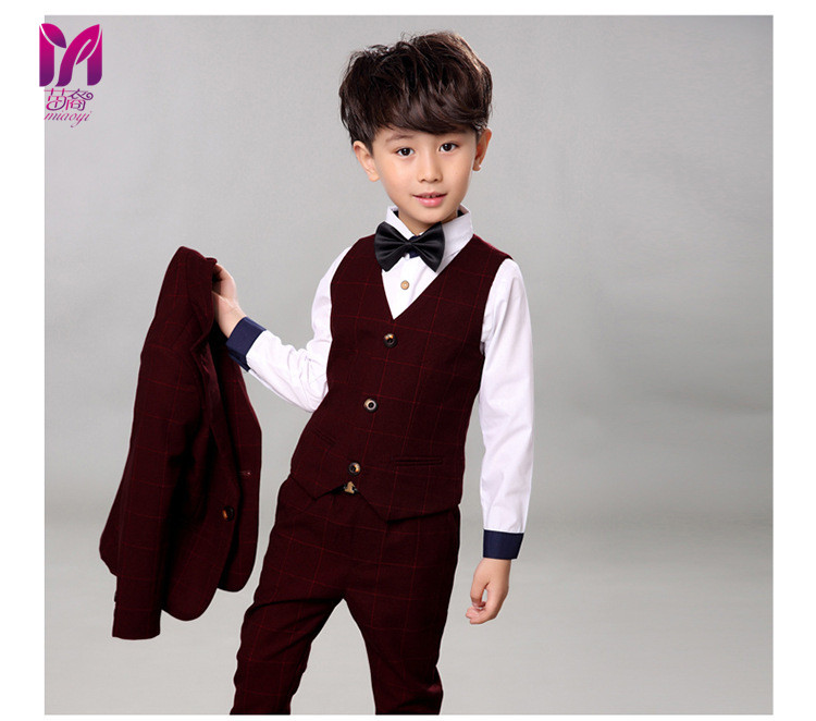 5pcs High quality 2020 new fashion baby boys kids boy suit for weddings prom formal Silvery gray dress wedding boy suits - Image 6