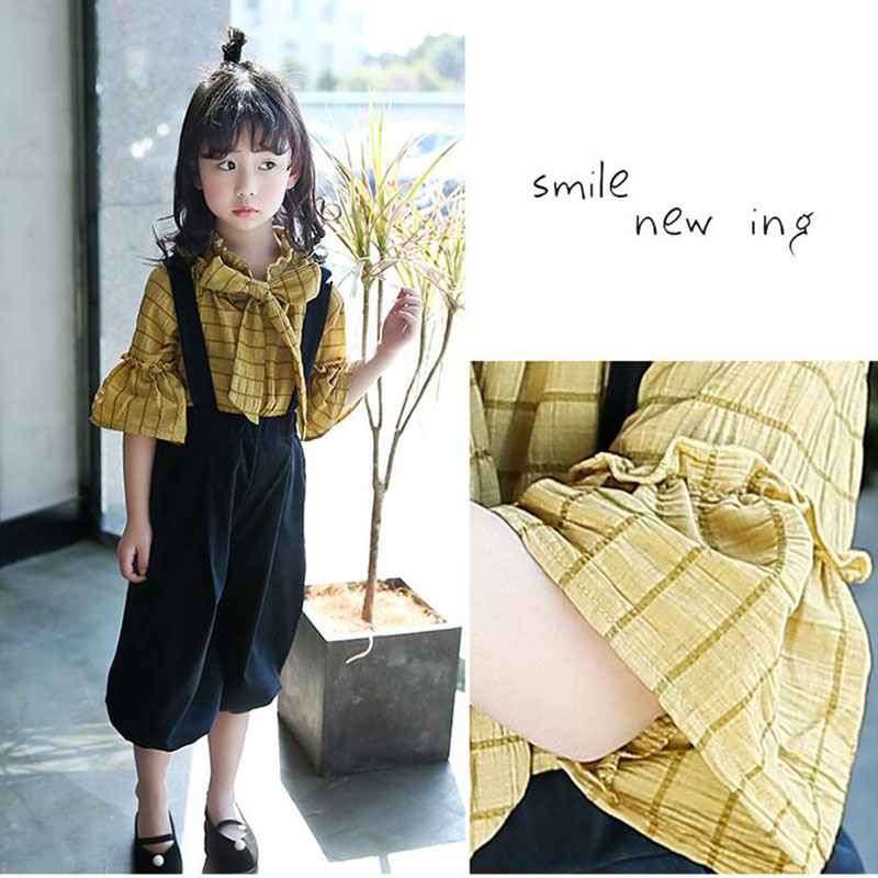 Children's suits suit pants girls summer clothing 2020 sets of girls little girls dress up size 3-14 shirt + pants suit 7 - Image 5