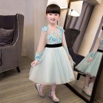 Girls party wear dress kids 2020 New embroidery children girls elegant ceremonies wedding birthday dresses teenagers prom gown