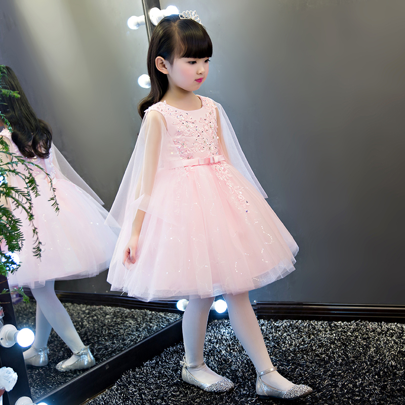 2020Korean Sweet New Kids Girls Embroidery Flower Petals Princess Dress Children Bridesmaid Elegant Dress Pageant Formal Party - Image 4