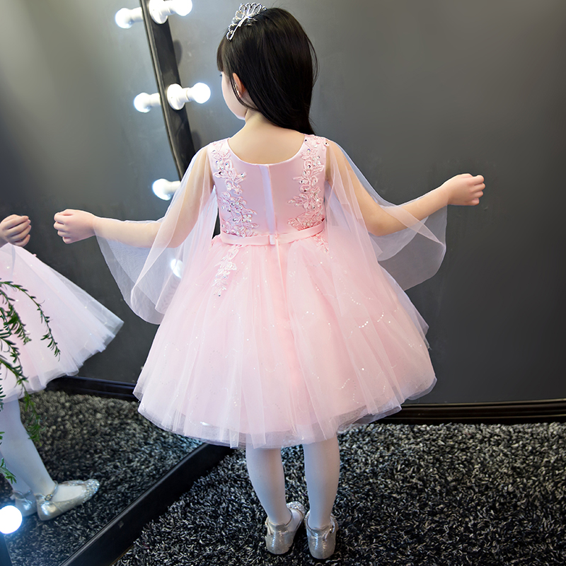 2020Korean Sweet New Kids Girls Embroidery Flower Petals Princess Dress Children Bridesmaid Elegant Dress Pageant Formal Party - Image 5