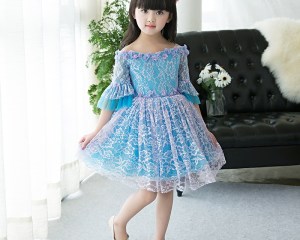 2020 Spring kids dress for girls flower lace princess party costume girl floral dress sweet princess clothes party birthday gift