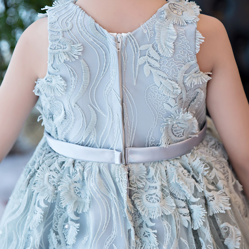 2020 New Luxury Elegant Hand-made Flowers Decoration Princess Lace Party Princess Dress Summer Sleeveless Korean Kid Girls Dress - Image 6