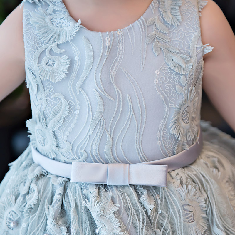 2020 New Luxury Elegant Hand-made Flowers Decoration Princess Lace Party Princess Dress Summer Sleeveless Korean Kid Girls Dress - Image 7