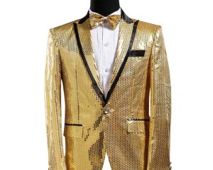 (Jacket+Pants) Gold Men's Dress Sequined Costumes Wedding Suits For Men Suits Shiny For Men Latest Coat Pant Designs Suit