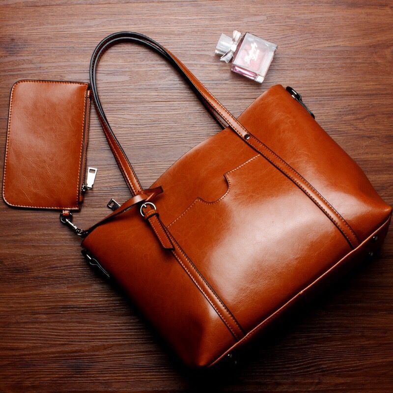Women Casual Tote Genuine Leather Handbag Bag Fashion Vintage Large Shopping Bag Designer Crossbody Bags Big Shoulder Bag Female - Image 4