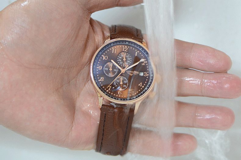 Luxury Men watches Quartz Military Wristwatches brand GUANQIN Hour Date Clock Man Leather Chronograph Fashion Sports Watches - Image 5
