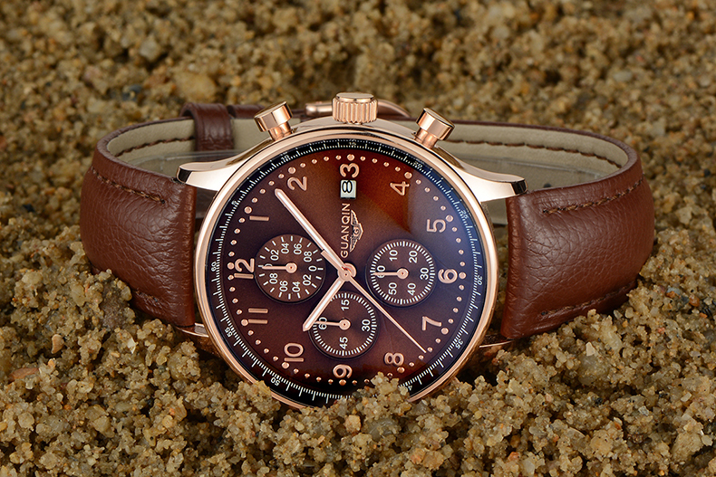 Luxury Men watches Quartz Military Wristwatches brand GUANQIN Hour Date Clock Man Leather Chronograph Fashion Sports Watches - Image 4