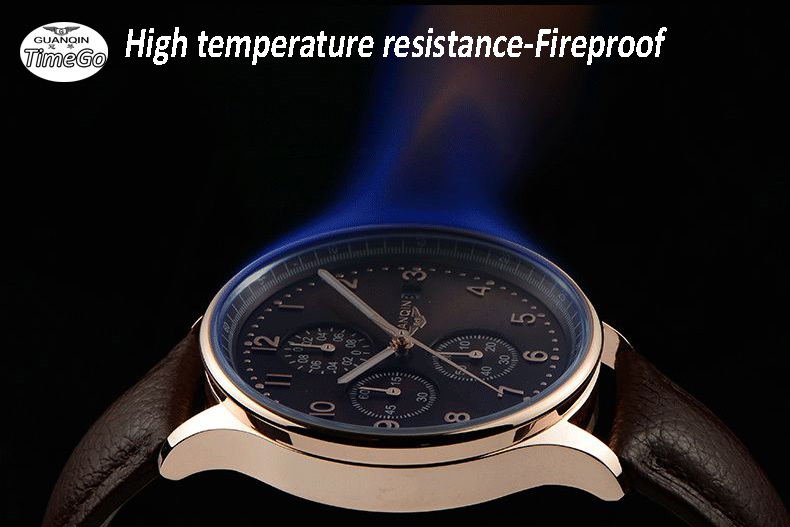 Luxury Men watches Quartz Military Wristwatches brand GUANQIN Hour Date Clock Man Leather Chronograph Fashion Sports Watches - Image 6