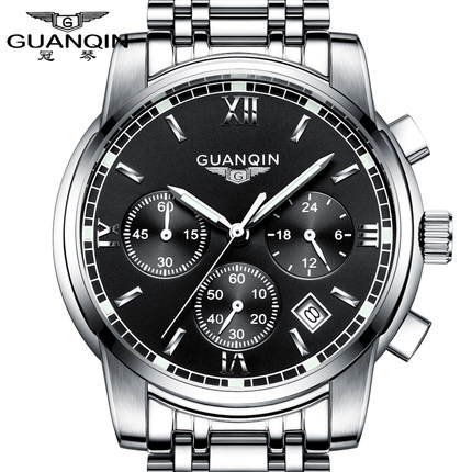 Fashion watch men Luxury top brand GUANQIN steel men watch luminous waterproof Wristwatch multifunction Men Clock quartz watch - Image 3