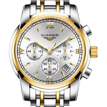 Fashion watch men Luxury top brand GUANQIN steel men watch luminous waterproof Wristwatch multifunction Men Clock quartz watch - Image 6