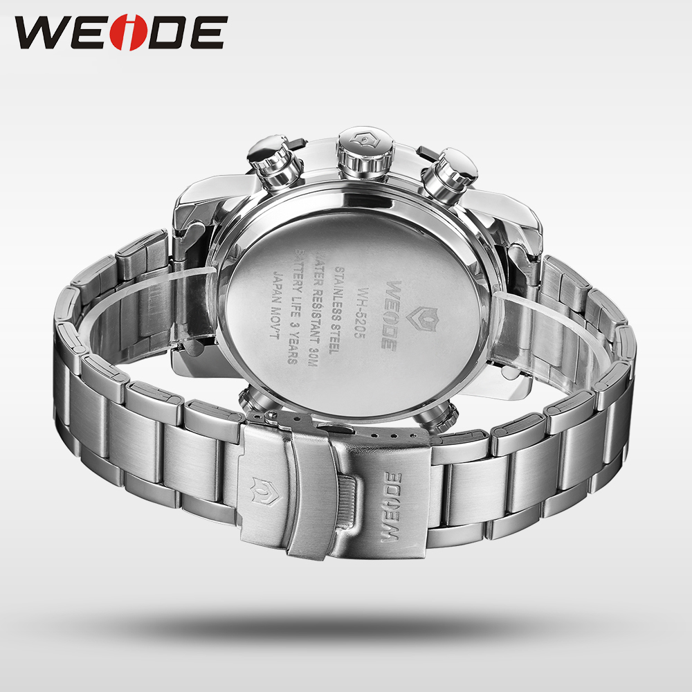 WEIDE 2 Time Zones Men Sport Water Resistant Men's Stopwatch Quartz Date Alarm Back Light Analog Military Sports Watches For Men - Image 7