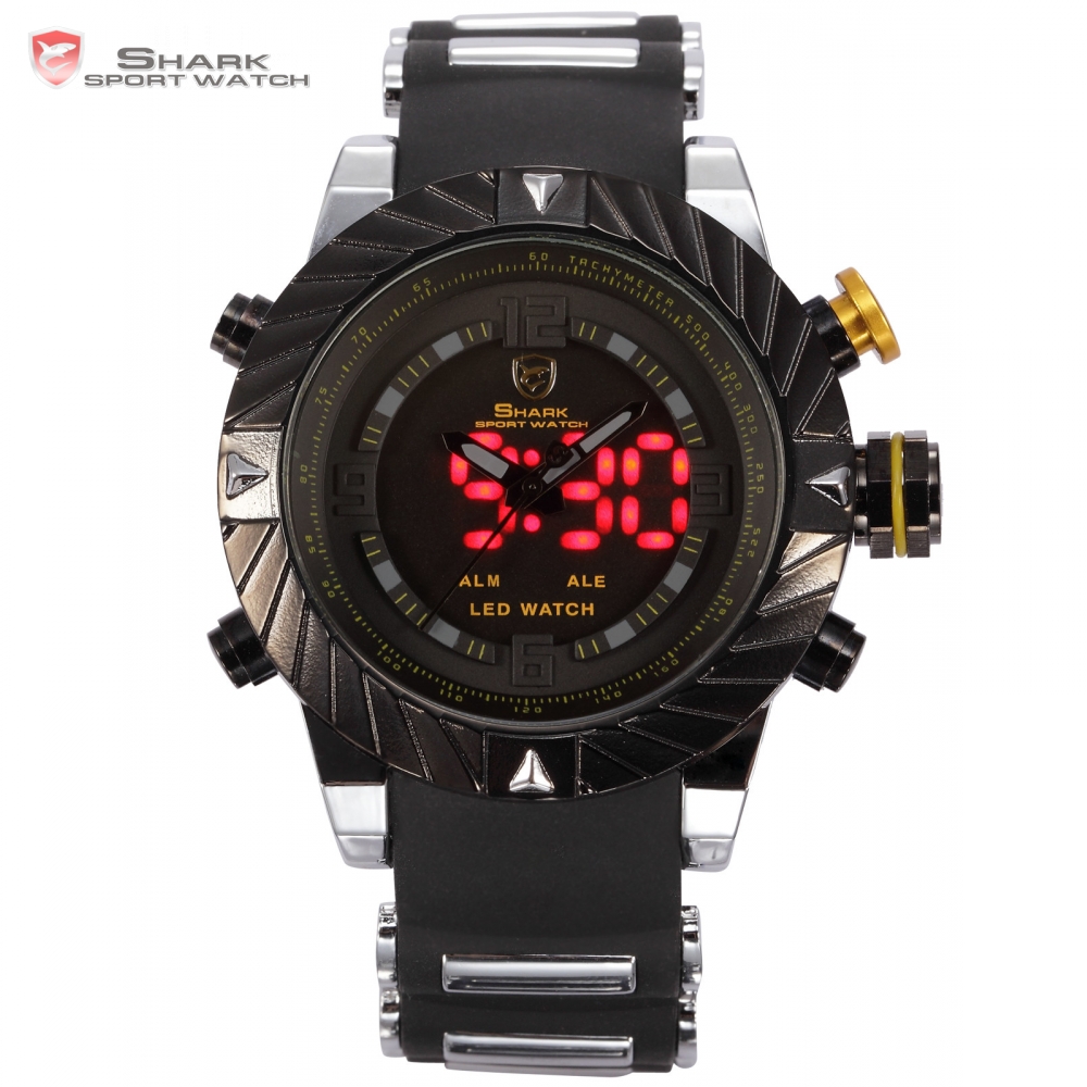 Luxury Brand Goblin Shark Sport Watch Men Relogio Masculino 3D Design Silicone Band LED Digital Black Quartz Mens Watches /SH168 - Image 5
