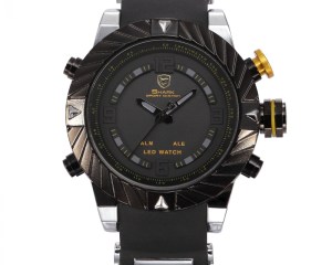 Luxury Brand Goblin Shark Sport Watch Men Relogio Masculino 3D Design Silicone Band LED Digital Black Quartz Mens Watches /SH168