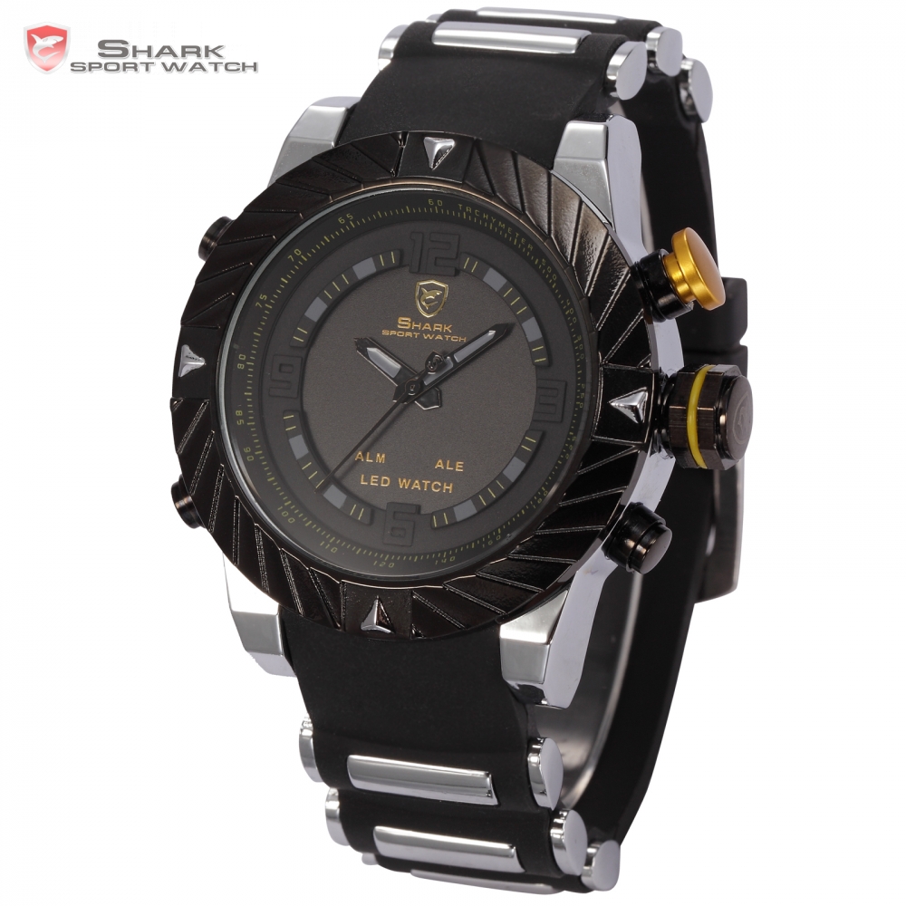 Luxury Brand Goblin Shark Sport Watch Men Relogio Masculino 3D Design Silicone Band LED Digital Black Quartz Mens Watches /SH168 - Image 3