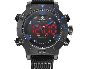 WEIDE Luxury Brand Watches LED Alarm Stainless Steel Buckle Nylon Band Blue Digital Sport Herren Quartz Army Men Analog Relogio