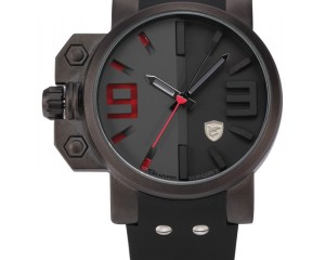 Brand Salmon SHARK Sport Watch Mens Stainless Steel Case Black Red Japan Movement Rubber Band Luxury Quartz Men Watches / SH172