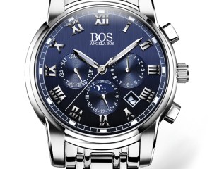 ANGELA BOS Business Stainless Steel Quartz Watch Men Date Week Month Waterproof Luminous Mens Watches Top Brand Luxury 2020