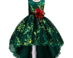 Baby Girls Flower Princess Ball Gown Party Tutu Trailing Dress For Brithday Wedding Kids Christmas Dresses Children Clothing