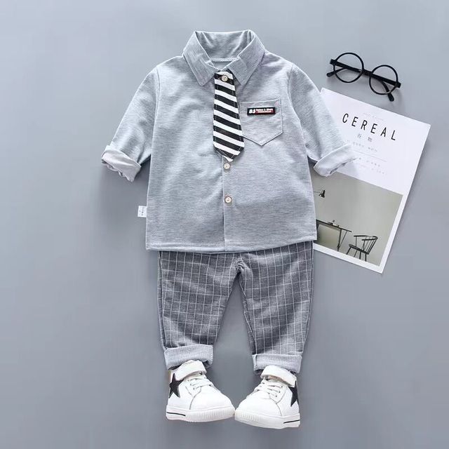 Children Kids Gentleman Clothing Suit Birthday Wedding Party Elegant Set Baby Boy Casual Wear Striped Shirt Vest Pants Costume - Image 3