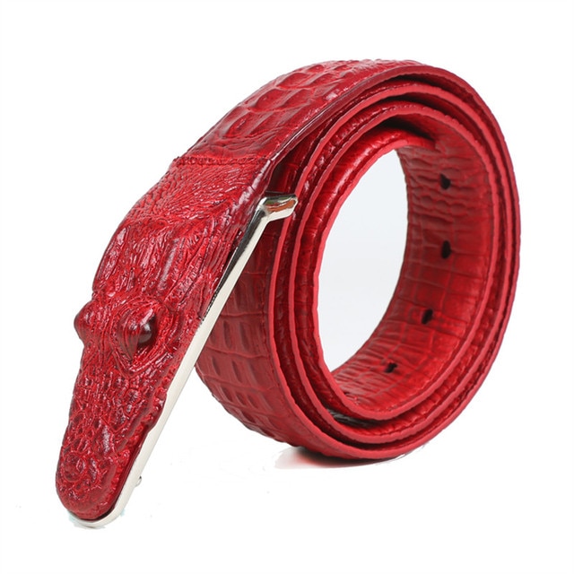 Crocodile Belts for Men Cowhide Genuine Leather Luxury Brand Strap Male Buckle Belt Fancy Vintage for Jeans Cintos Dropshipping - Image 4