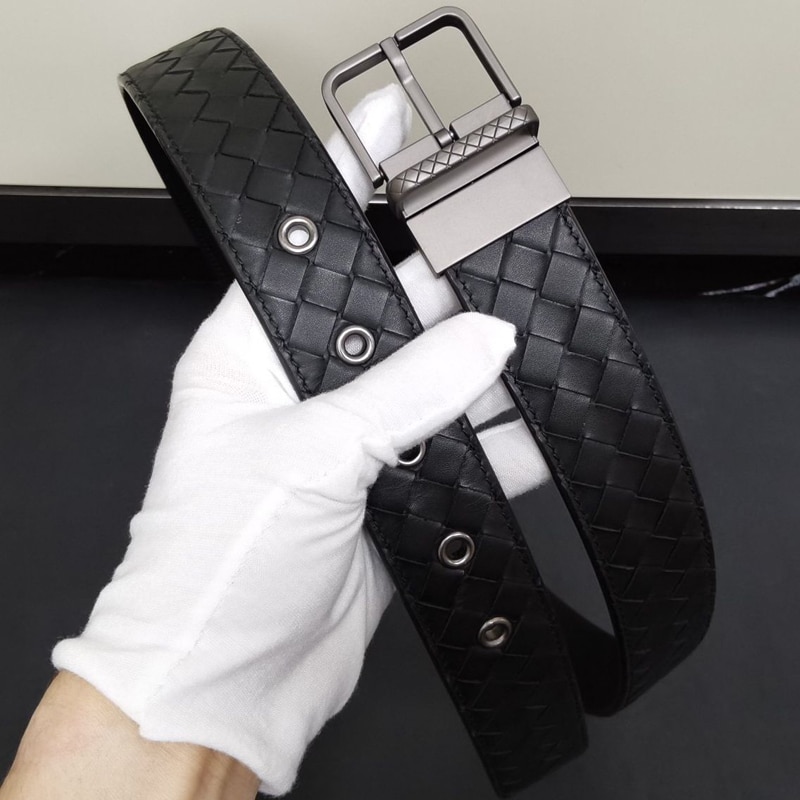 Fashion Business Men Leather Belt Alloy Pin Buckle Hand Woven Women Strap Jeans Casual Pants Braided Belt - Image 5