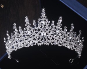 Gorgeous Silver Color Crystal Bridal Jewelry Sets Fashion Tiaras Crown Earrings Choker Necklace Women Wedding Dress Jewelry Set