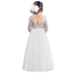 Plus Size Princess Party Lace Flower Girl Dress Baby Kids Summer Wedding Birthday Dresses Children Clothing 2 4 6 8 10 12 14