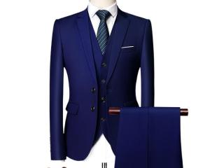 Wedding Suit Men Dress Korean Slims Men's Business Suit 3 Pieces Jacket + Pants + Vest Formal Suit Tuxedo Groom Suit