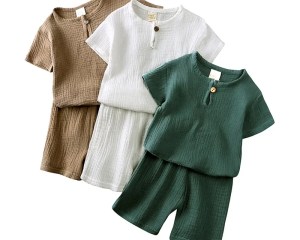 Summer Children Clothes Sets Linen Sports Clothes For Baby Girl Boy Clothing Sets T-shirts+Shorts 2 Piece Kids 1-8Years Clothing