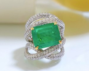 Wong Rain Luxury Vintage 925 Sterling Silver 5CT Created Moissanite Emerald Gemstone Party Ring For Women Fine Jewelry Wholesale