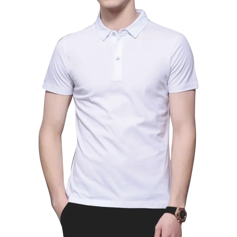 Summer Solid Color Outdoor Casual Lapel Short-sleeve Daily Business Short-sleeve Tops 2024 New Unisex Polo Shirts - Image 5