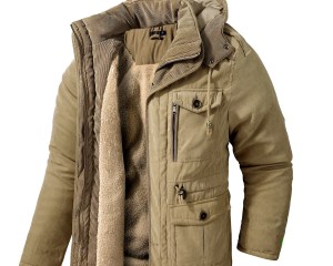 Winter Fleece Parkas Men Warm Windproof Jackets Thick Hooded Parka Coat Mens Fur Linner Outerwear Casual Cotton Padded Jacket