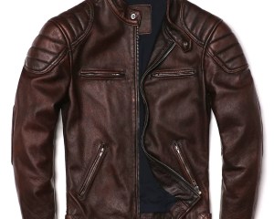 2025 Vintage Brown Genuine Leather Jacket Real Natural Cowhide Men Motorcycle Biker Coat Mens Slim Calf Skin Coat