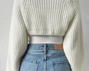 New Fashion Womens Open Front Cropped Cardigan Long Sleeve Solid Color Ribbed Knit Shrug Sweater Bolero Tops Hot Sale S M L