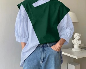 Summer Spring Men Shirts Fashion Patchwork INCERUN Striped Shirt Men's Clothing Streetwear Lapel Tops Oversize S-5XL