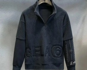 Male Clothes Fleeced Pullover Sweatshirt For Men Half Zip Embroidered Hoodieless Top 2025 New In Low Price Offers Sweat Shirt