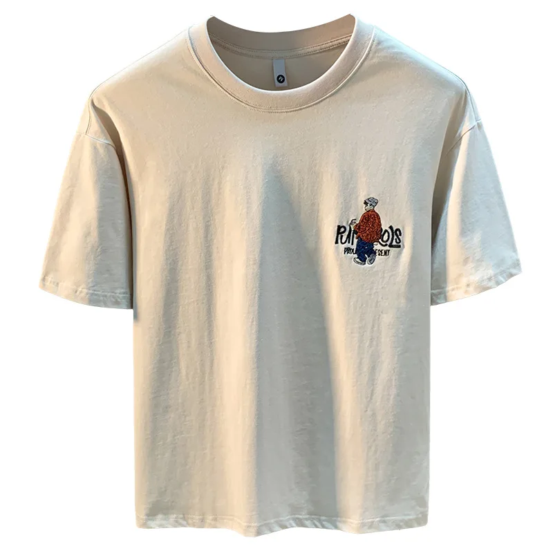 Embroidered printed short sleeved T-shirt for men's summer new style, loose and versatile, casual and breathable men's top - Image 5