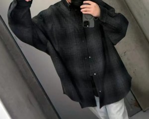 WFMD Men's Shirt oversized Plaid pattern #mr1040