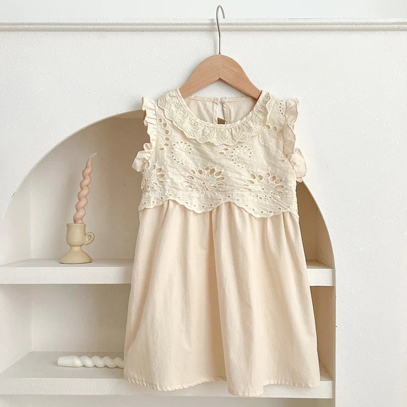 Girl'S Princess Dress New Fashion Kids Lace Embroidered Sleeveless Dress For Children's Sweet Vest Dress Korean Style - Image 6