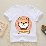 New Fashion Cute Shiba Inu Girls Boys Print T Shirt Tops Kids Funny Clothes Cartoon Children Round Neck New T-shirt